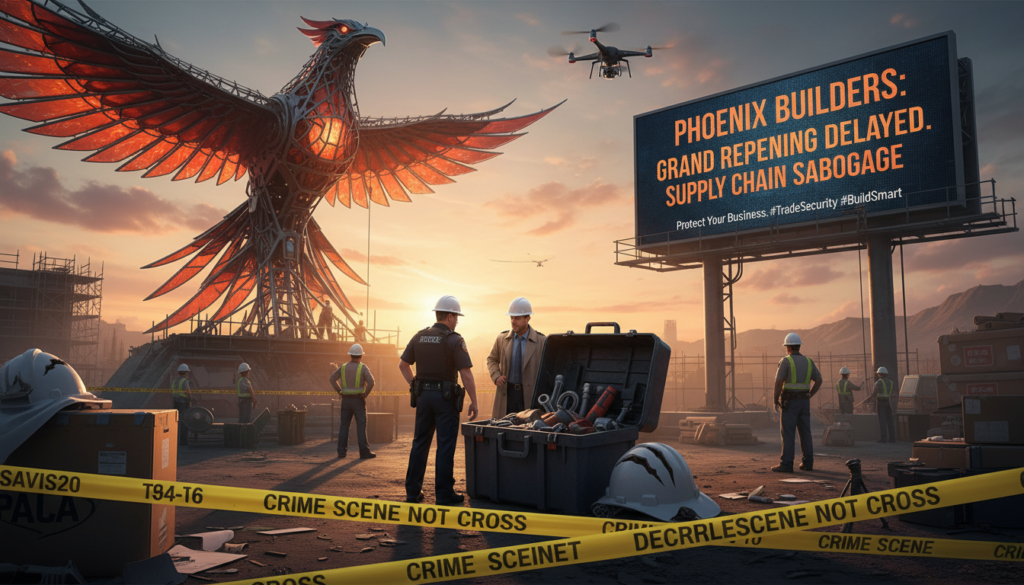 Construction crime scene.
